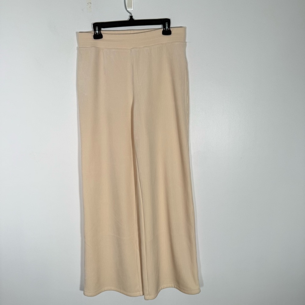 Marine Layer Cord Velour Wide Leg Pant Minimalist Cream High Rise Long M